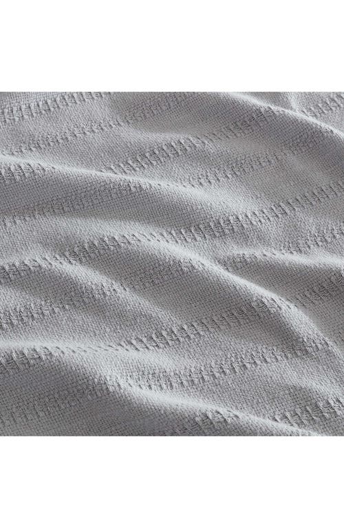 Eddie Bauer Variegated Weave Stripe Cotton Blanket In Grey