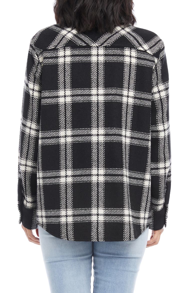 Plaid Shirt Jacket, Alternate, color, BLACK