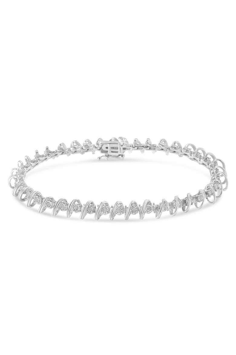 Silver 1/2 Cttw Diamond Miracle-Set Tennis Bracelet, Alternate, color, White