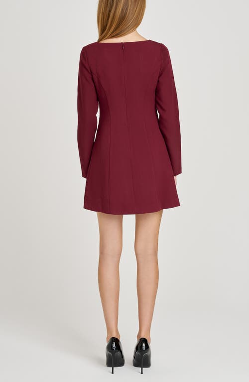 Wayf X Sara Walker Anna Long Sleeve Minidress In Red