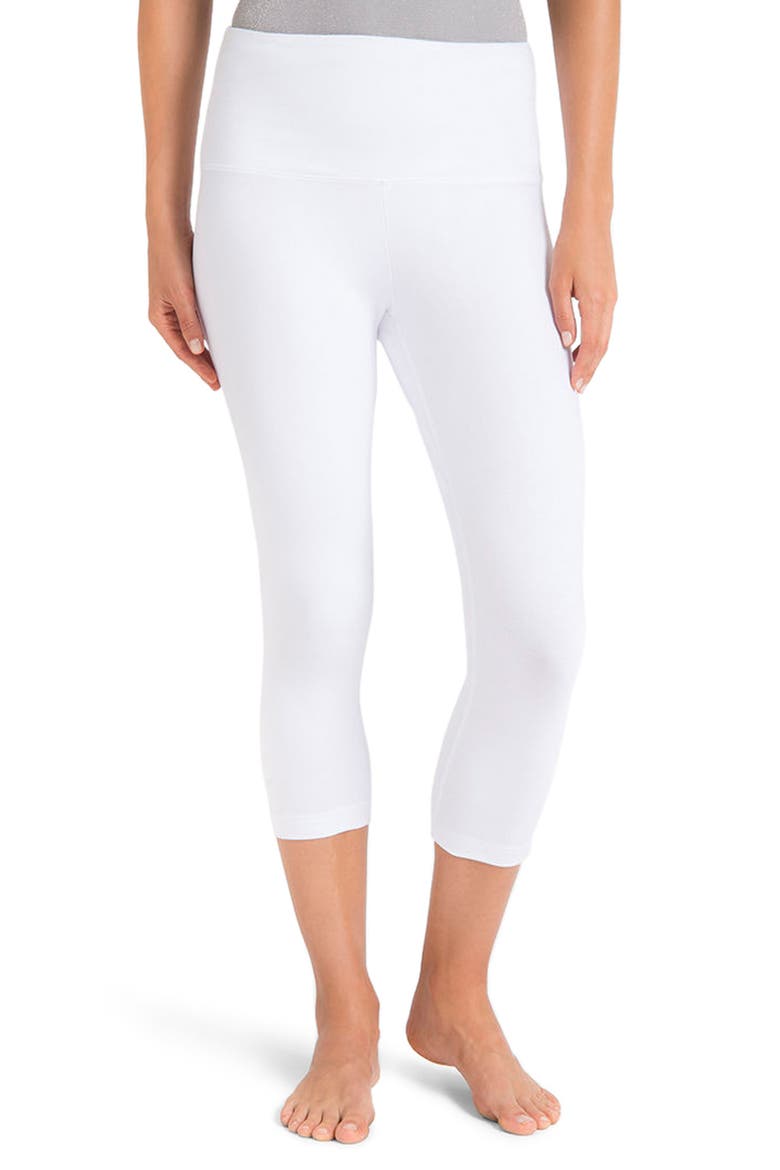 Lyssé Control Top High Waist Capris, Main, color, WHITE