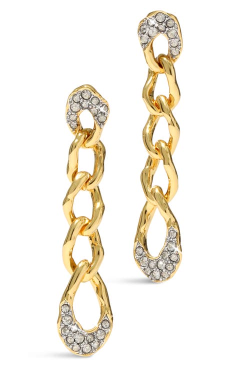 Solanales Crystal Chain Link Drop Earrings