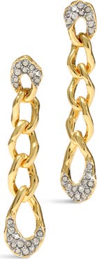 Alexis Bittar Solanales Crystal Chain Link Drop Earrings