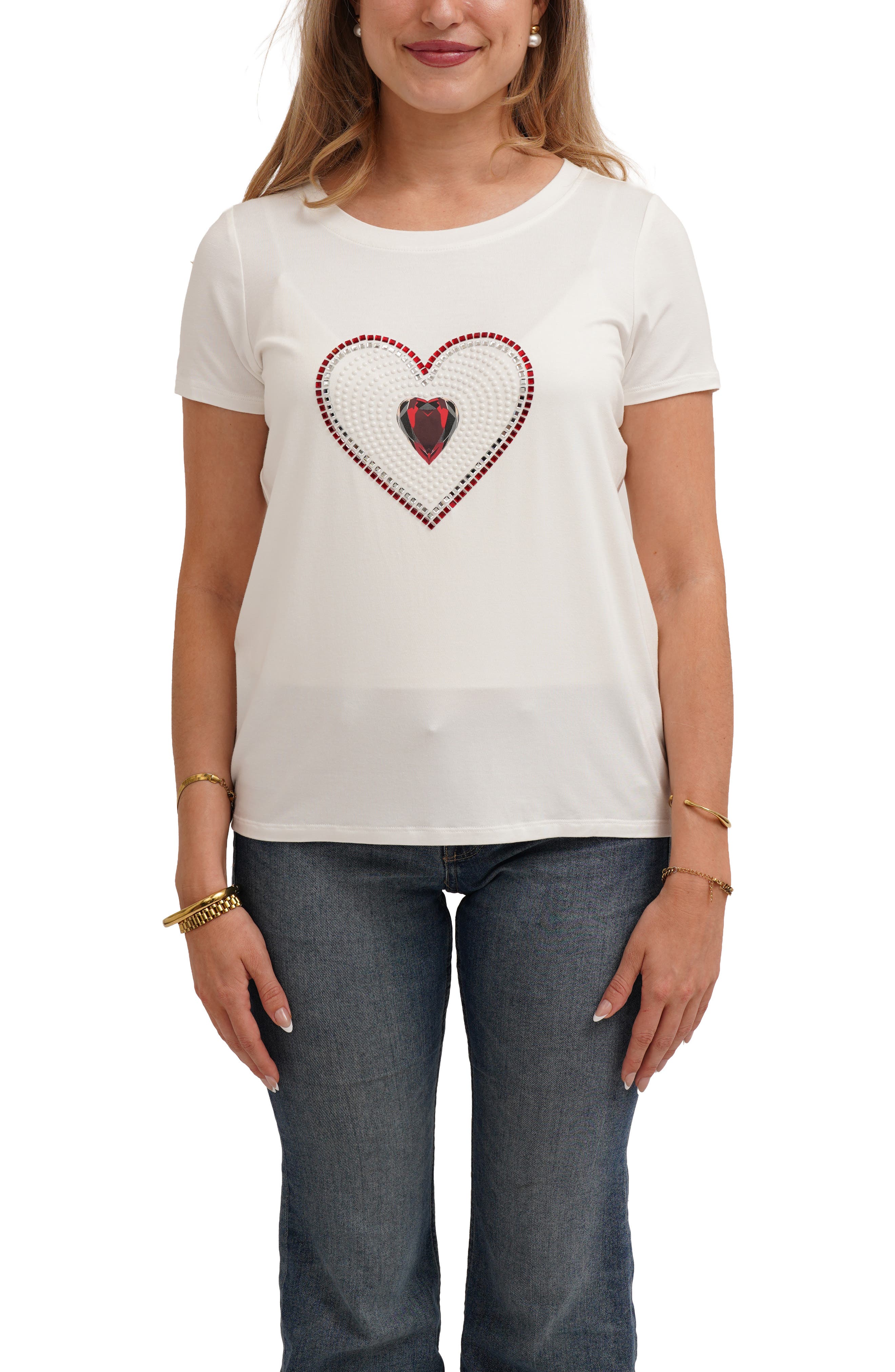 CYRUS Beaded Heart T-Shirt