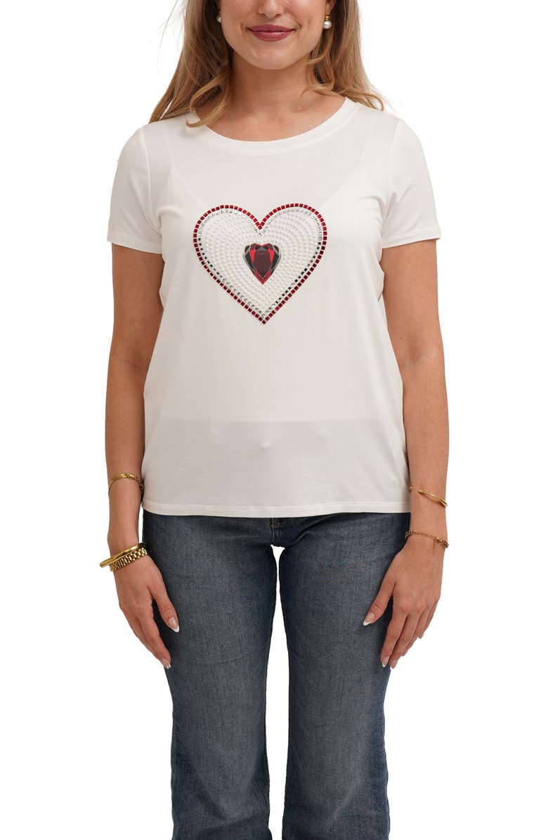 CYRUS Beaded Heart T-Shirt, Main, color, Bone