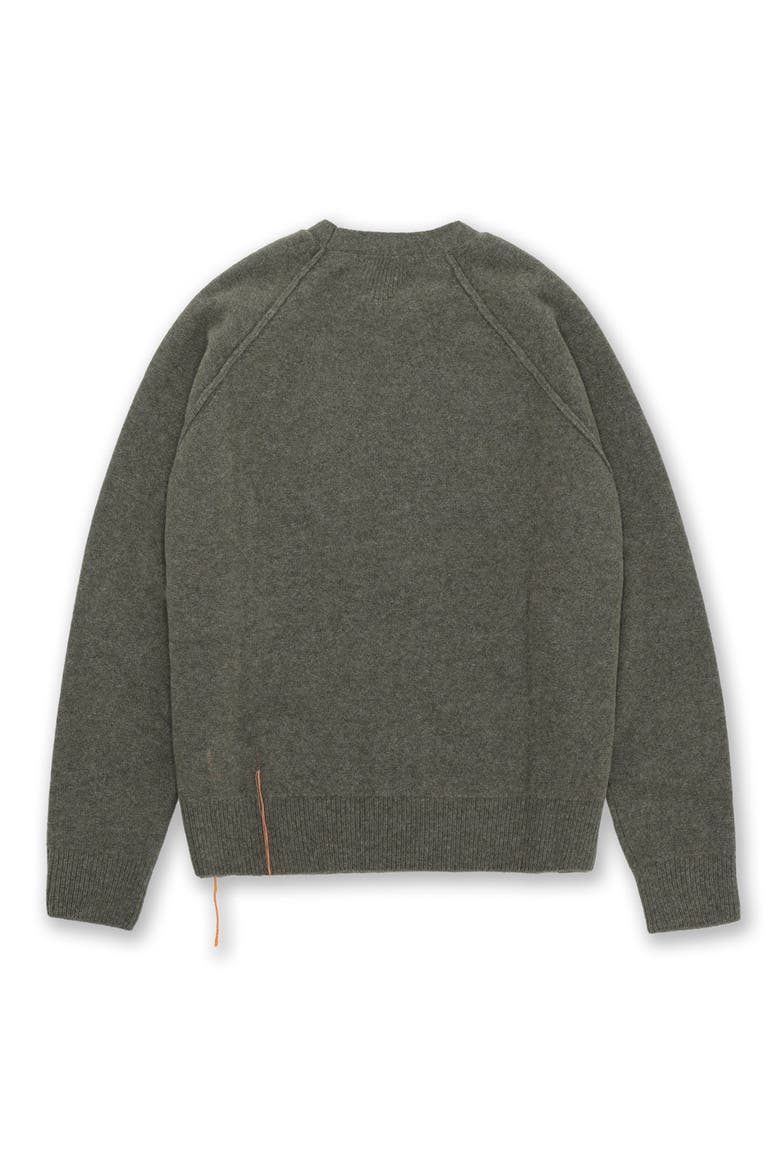 Harvard Wool Crewneck Sweater with Raglan Sleeve, Alternate, color, ARMY GREEN