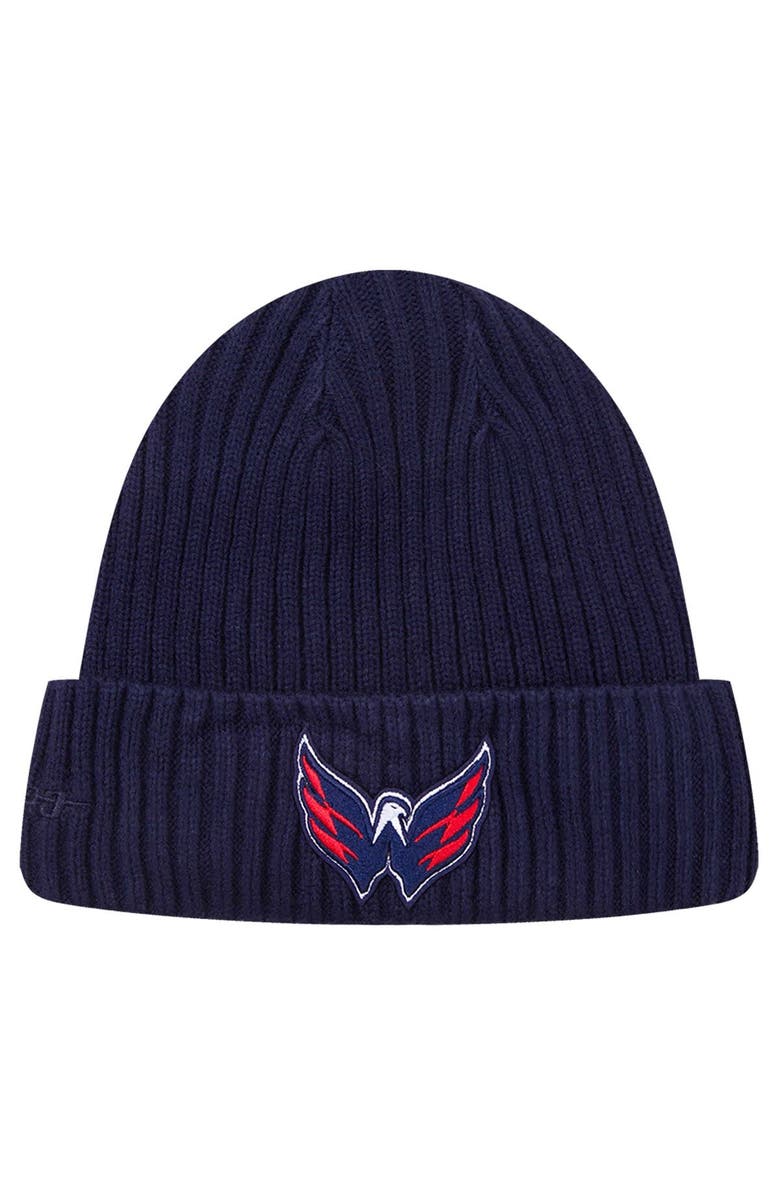 PRO STANDARD Men's Pro Standard Navy Washington Capitals Classic Core Cuffed Knit Hat, Main, color,