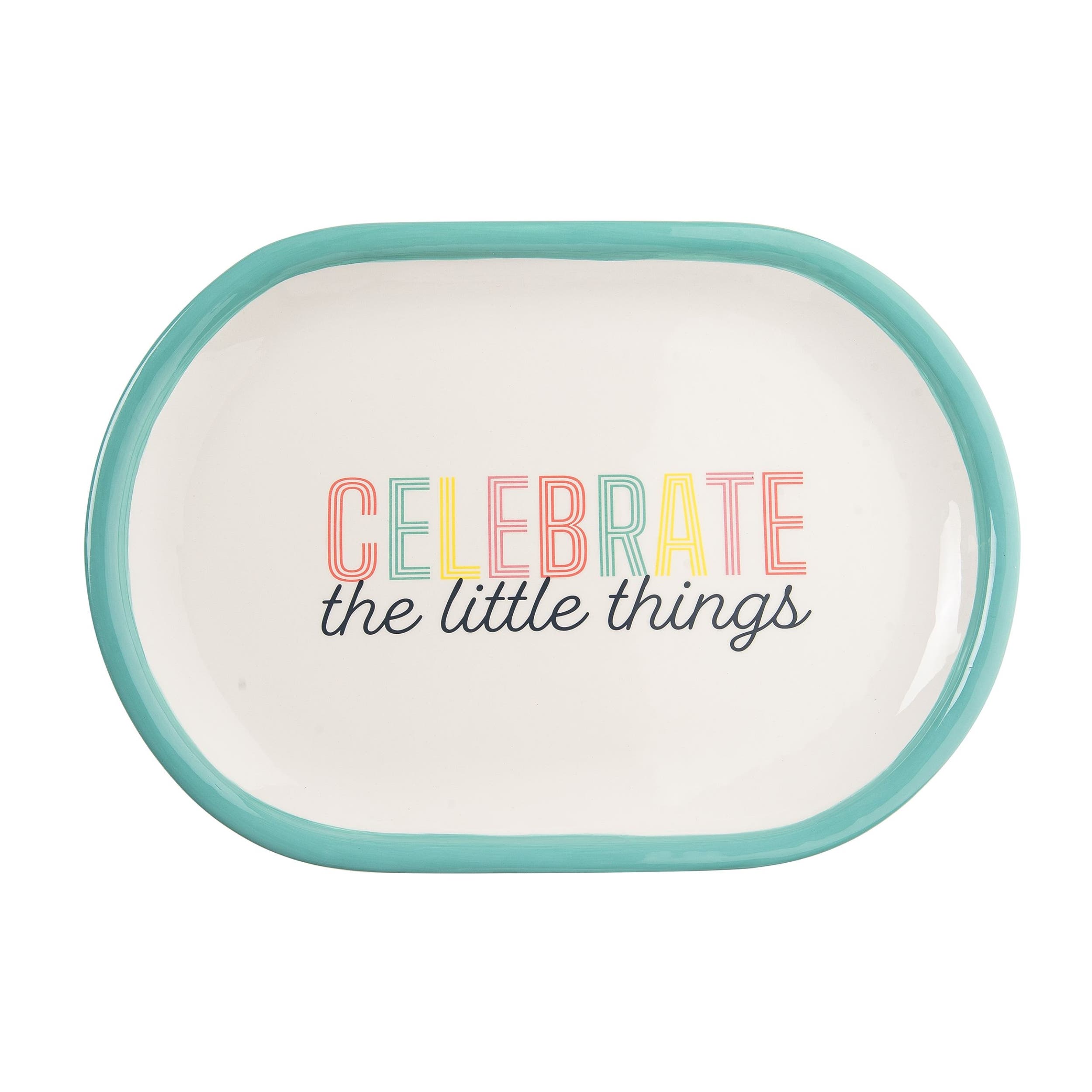 Totalee Gift Celebrate Platter Ceramic Blue