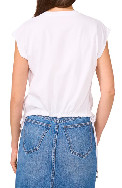 Vince Camuto Cotton Blend Bubble Top In Ultra White
