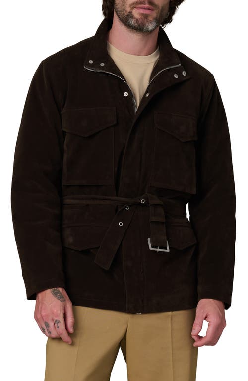 Joe's M16 Belted Faux Suede Jacket In Brown