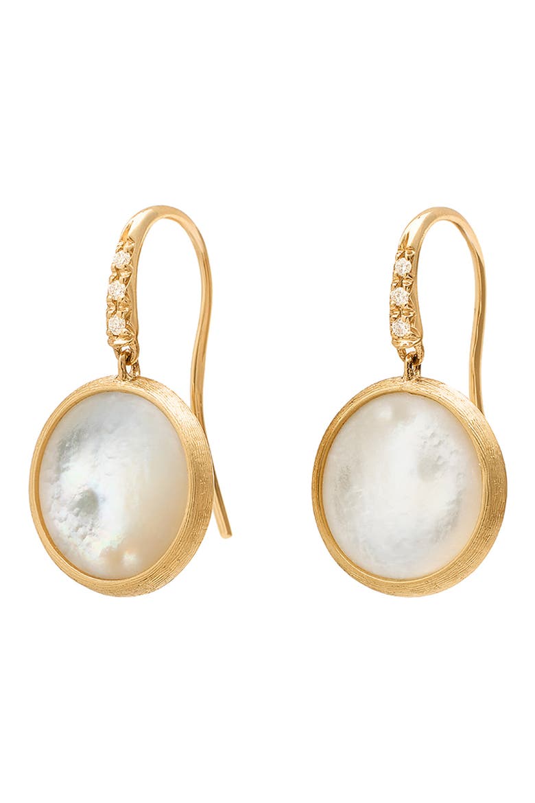 Jaipur Mother-of-Pearl & Diamond Drop Earrings, Main, color, YELLOW GOLD/ DIAMOND/ PEARL