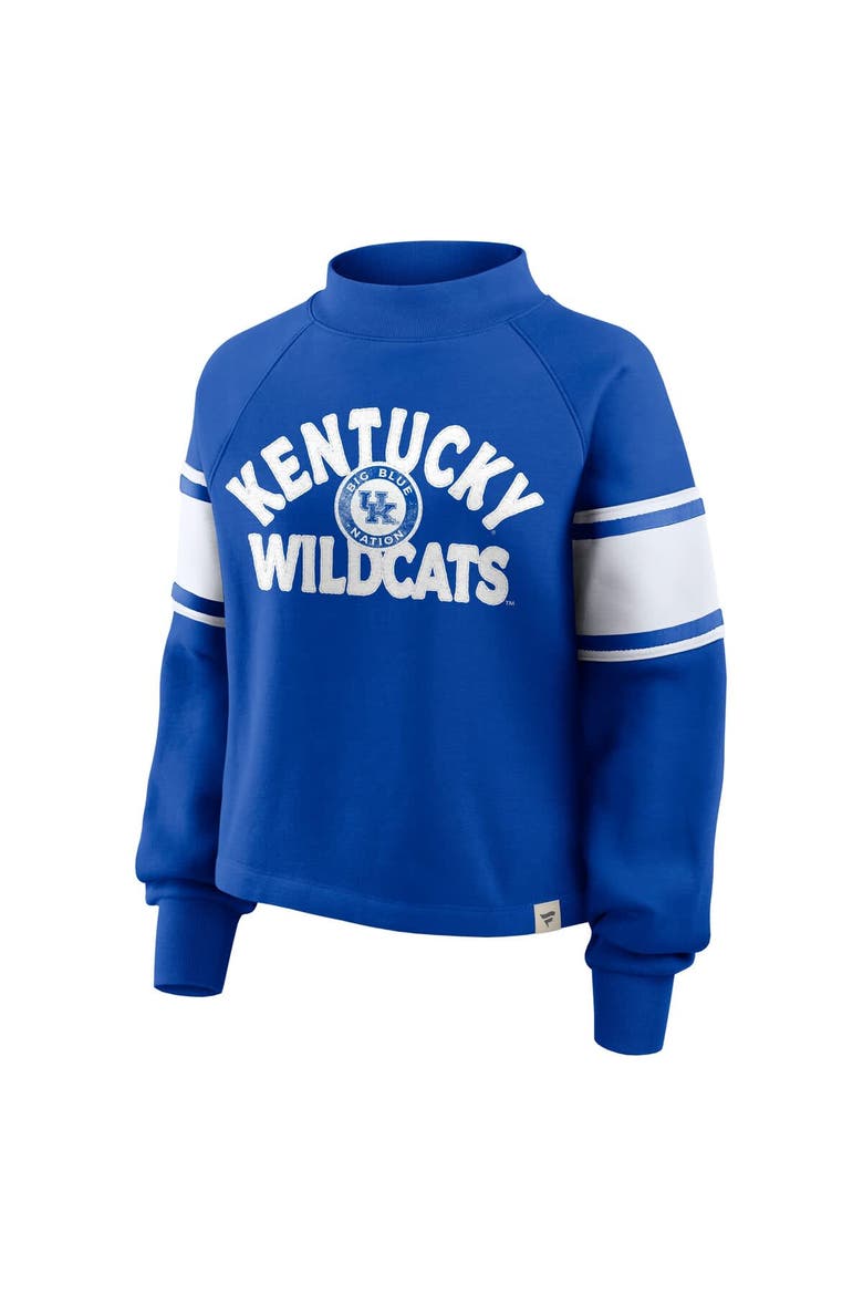 Women's Fanatics Royal Kentucky Wildcats Oversized Hometown Premium Punt Coverage Raglan Pullover Sweatshirt, Alternate, color, Royal