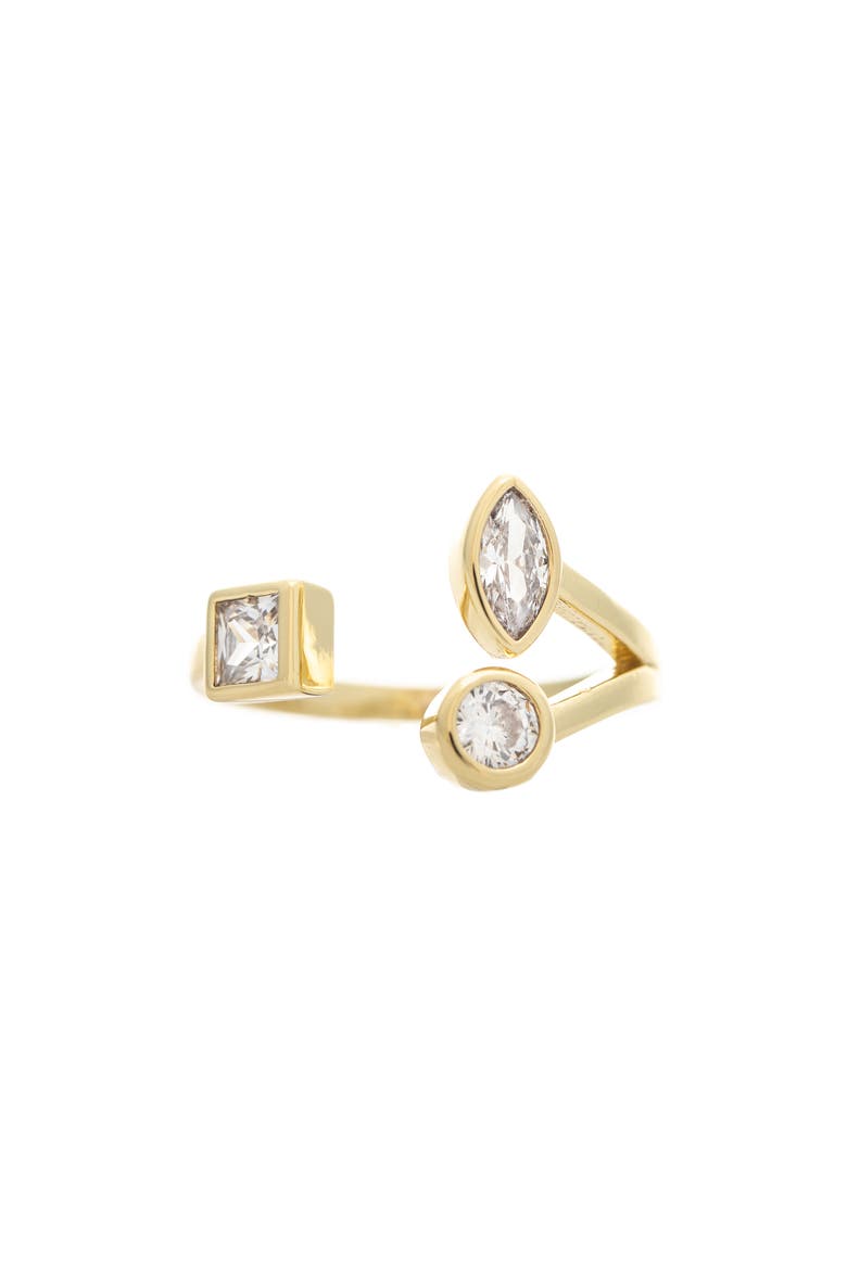 18K Gold Clad Bezel Set CZ Ring, Main, color, CUBIC ZIRCONIA