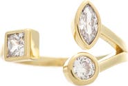 RIVKA FRIEDMAN 18K Gold Clad Bezel Set CZ Ring