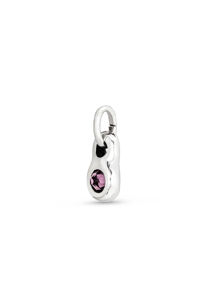 Silver Charm with Pink Crystal, Alternate, color, Silver