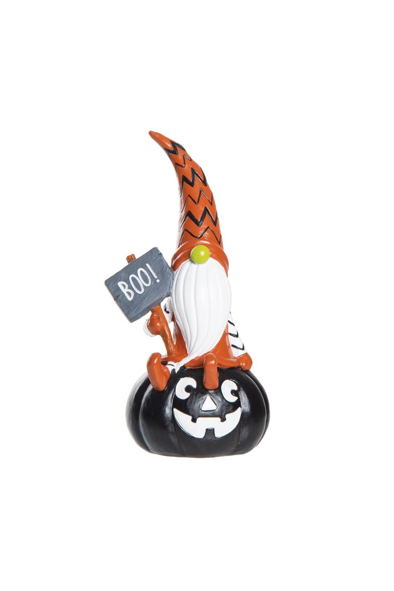 Boo Gnome Halloween Figurine Decoration, Main, color, Orange