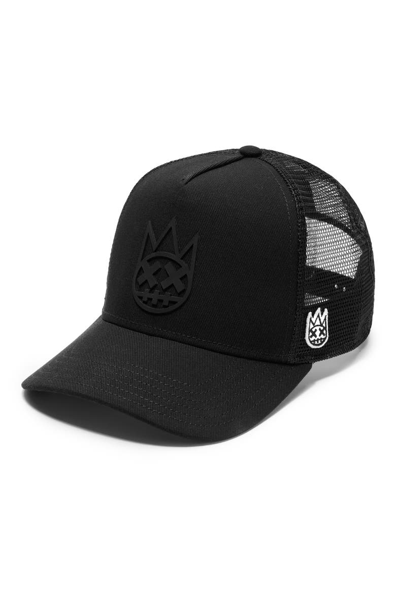 Logo Trucker Hat, Alternate, color, BLACK