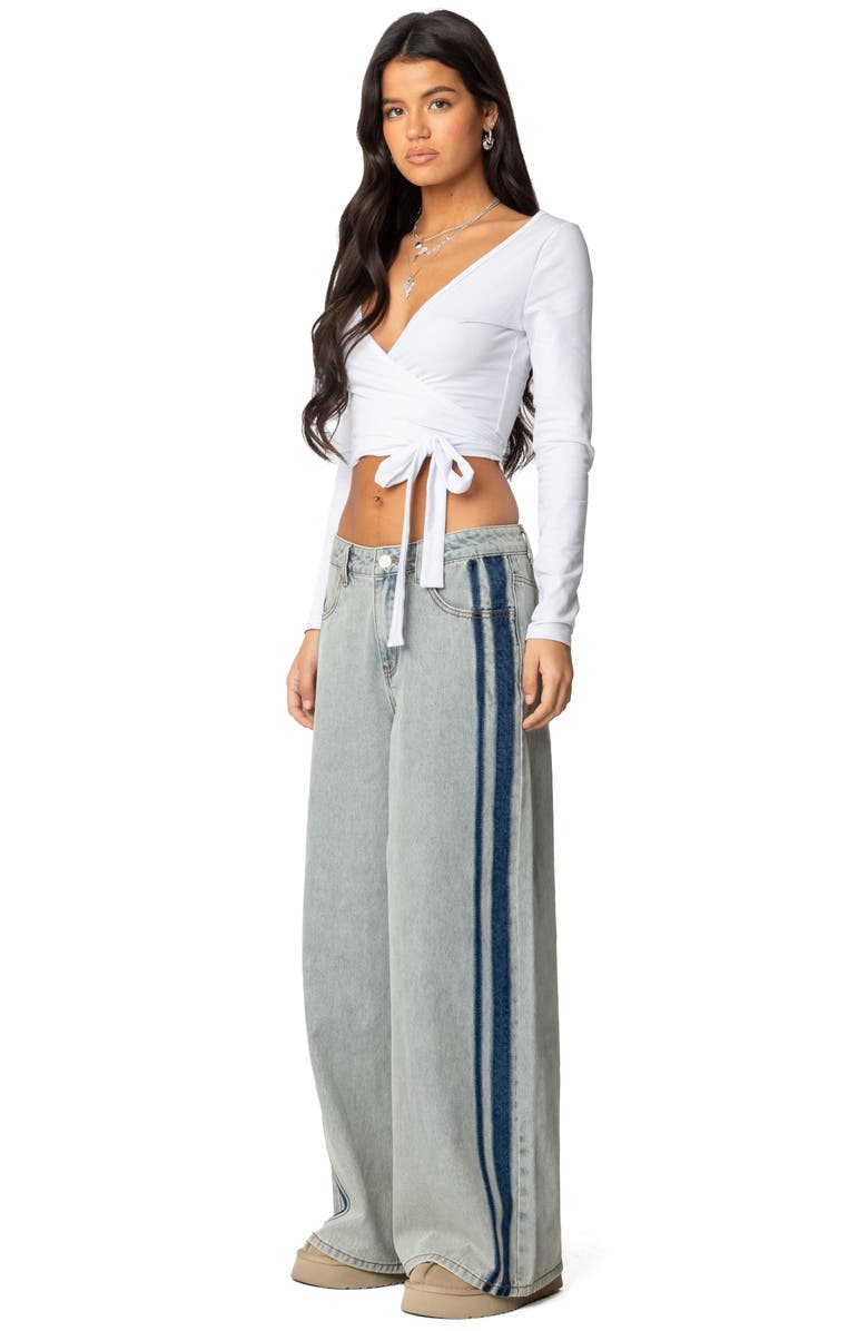 EDIKTED Aila Wrap Crop Top, Alternate, color, White