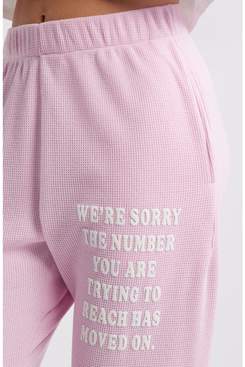1-800 Revamped Mac Slim Waffle Knit Graphic Joggers, Alternate, color, PINK