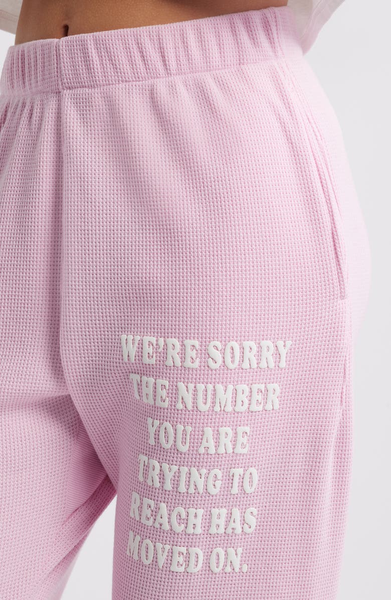 BOYS LIE 1-800 Revamped Mac Slim Waffle Knit Graphic Joggers, Alternate, color, 