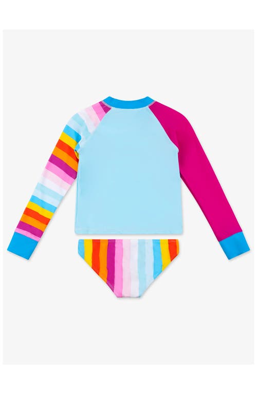 Limeapple Stripe Rhinestone Rashguard Set