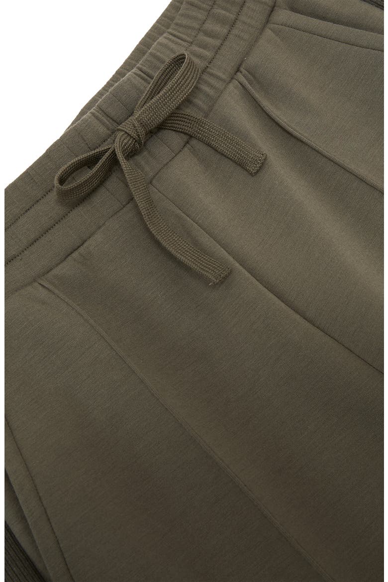 Bella Wide Leg Rib Trim Pants, Alternate, color, KHAKI GREEN