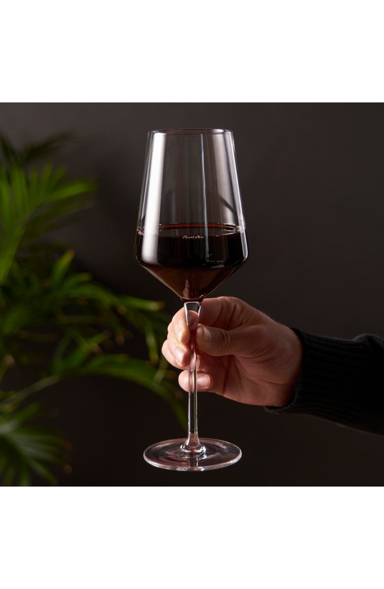 Viski Raye Crystal Angled Bordeaux Glasses Set of 2, Alternate, color, Clear