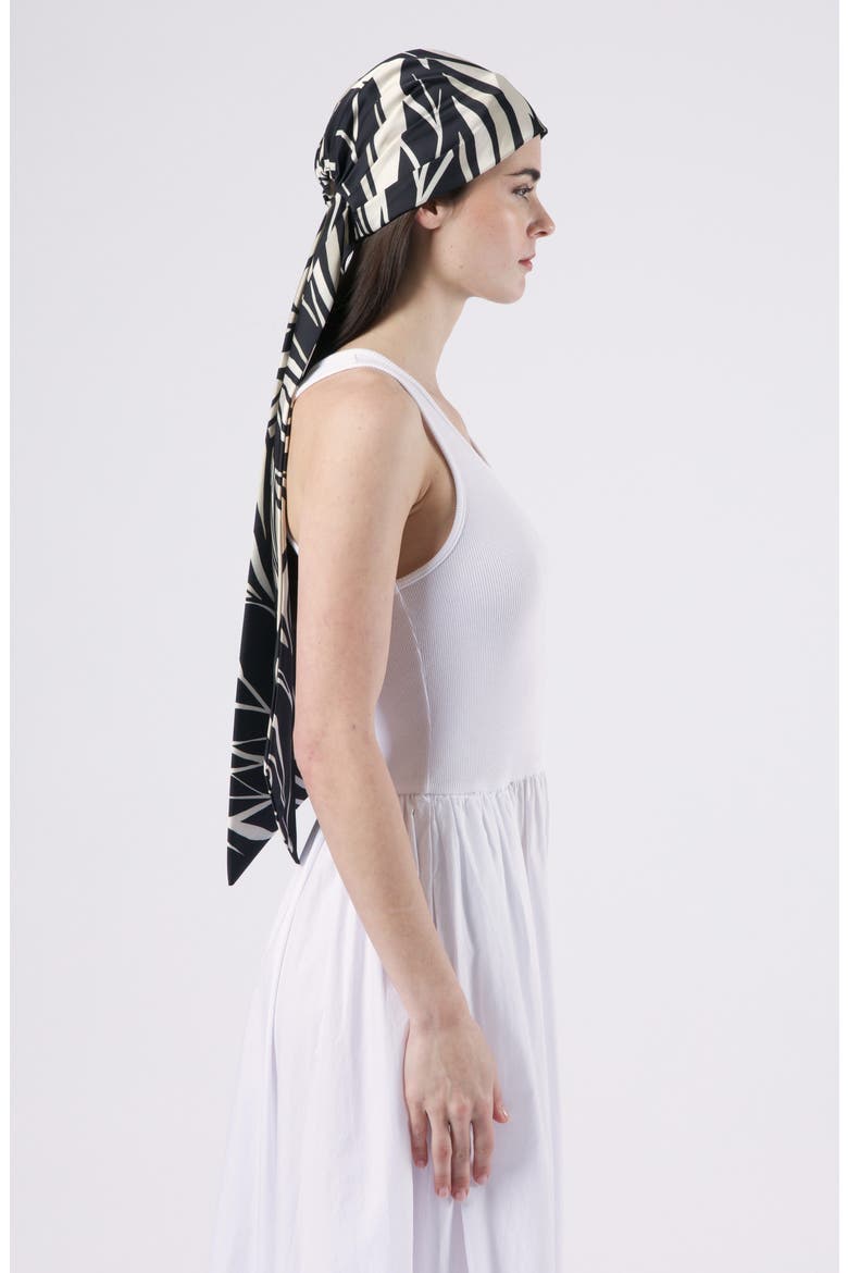 Gigi Satin Head Wrap, Alternate, color, BLACK/ BEIGE