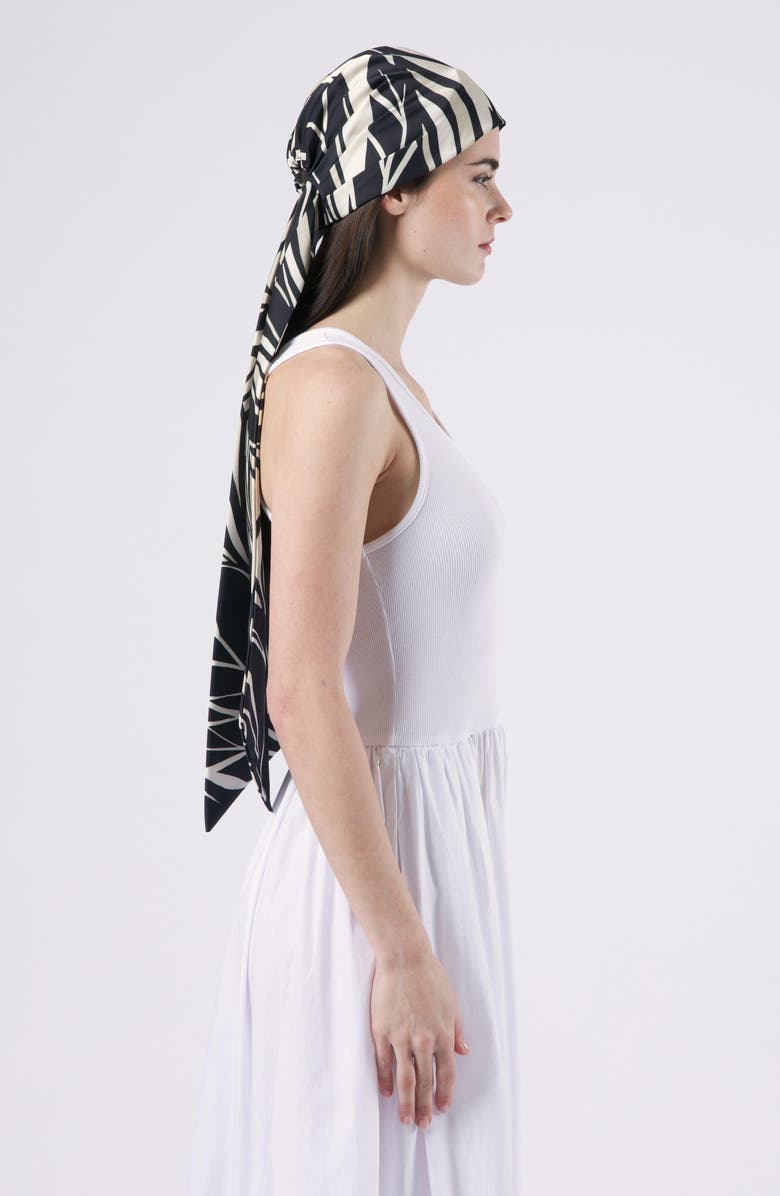 Eugenia Kim Gigi Satin Head Wrap, Alternate, color, Black/ Beige