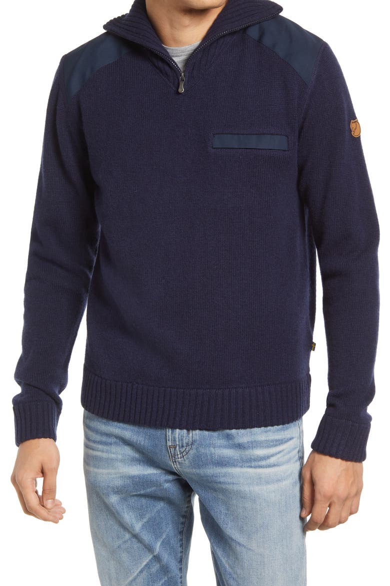 'Koster' Quarter Zip Sweater, Main, color, DARK NAVY