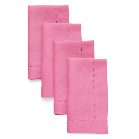 Linen Dinner Napkins Set of 4, 20 x 20" - Classic Hemstitch