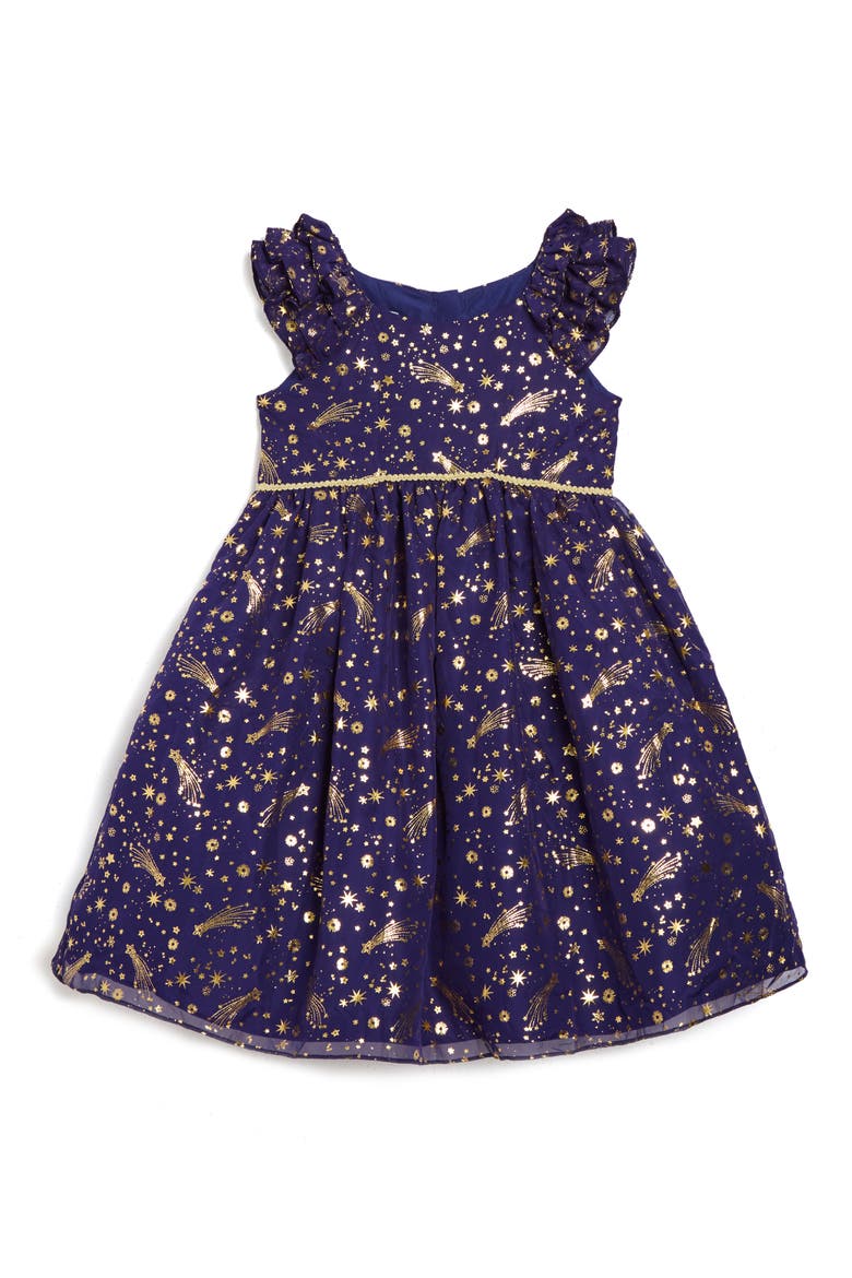 Kids' Sienna Cosmic Party Dress, Main, color, NAVY