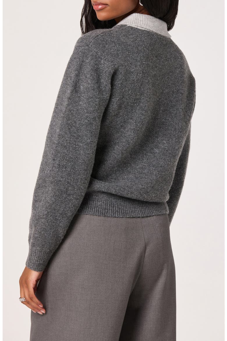 Contrast Collar Sweater, Alternate, color, GREY