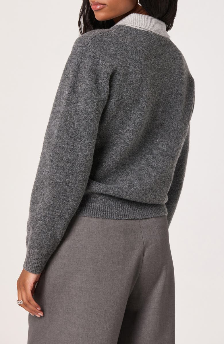 ASTR the Label Contrast Collar Sweater, Alternate, color, Grey