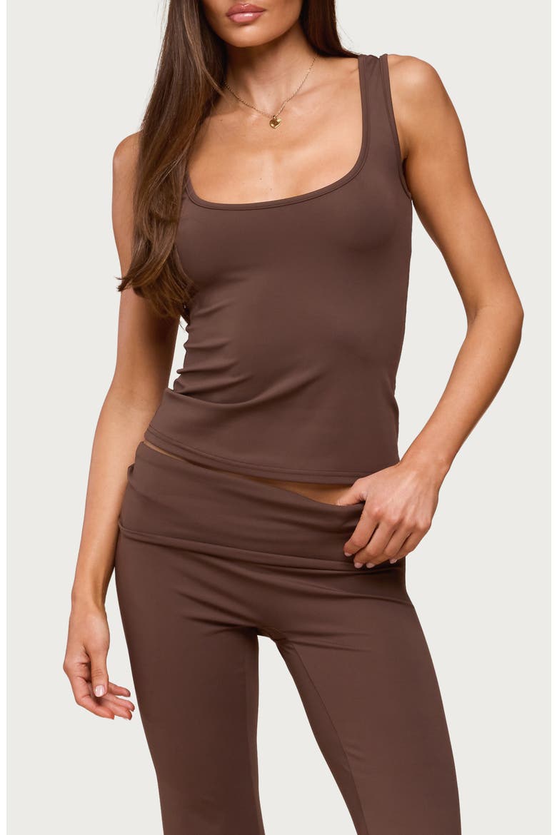 Kiarra Scoop Neck Tank, Main, color, BROWN