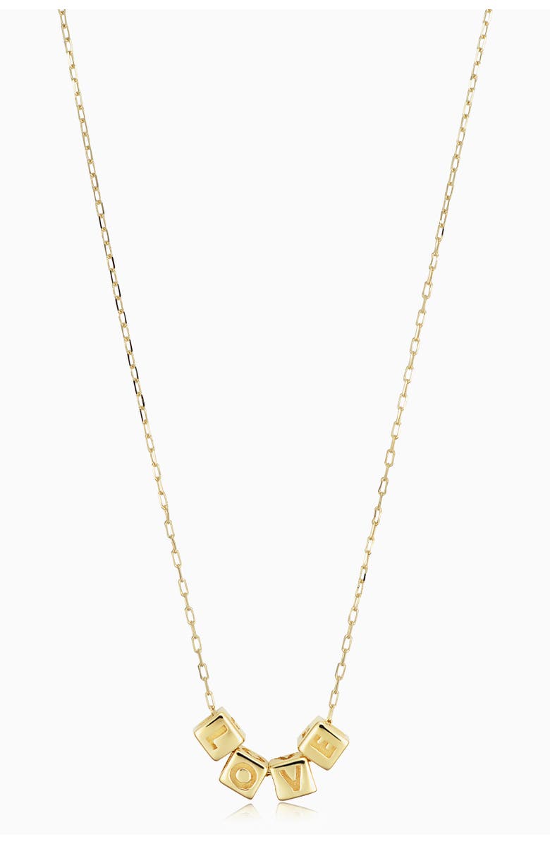 Oradina 14K Yellow Gold Love Cubed Necklace, Main, color, Yellow Gold