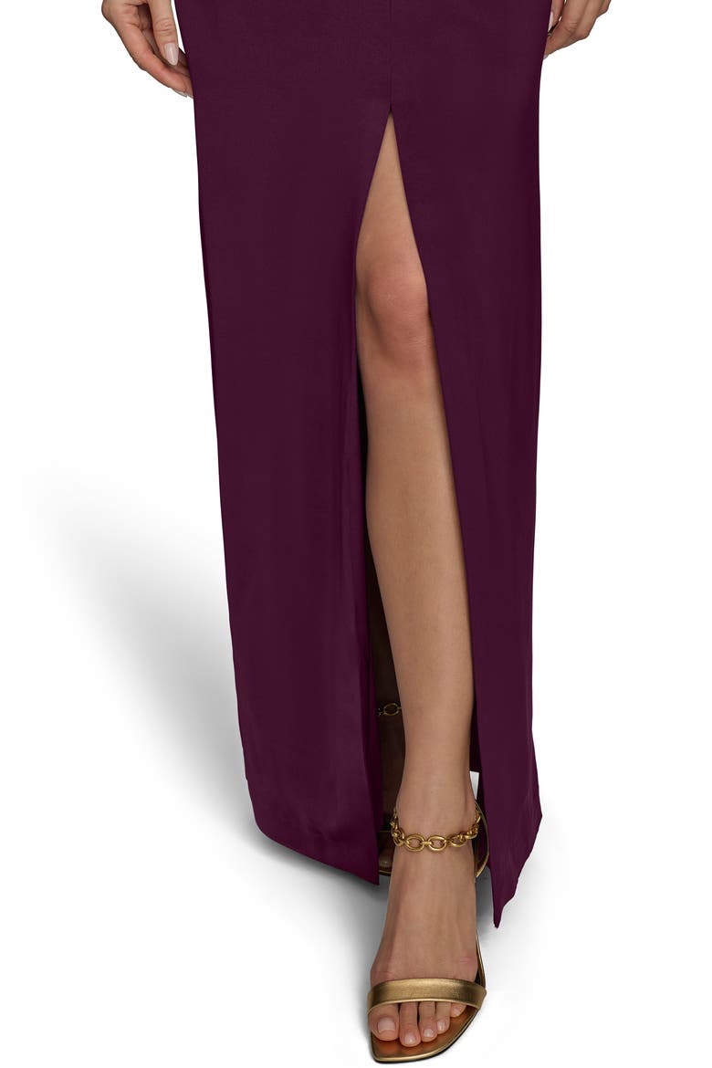 Twisted Sleeveless Gown, Alternate, color, BERRY