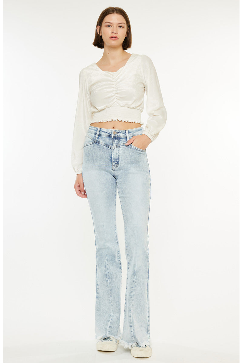 Ashton High Rise Flare Stretch Jeans, Alternate, color, Light Wash
