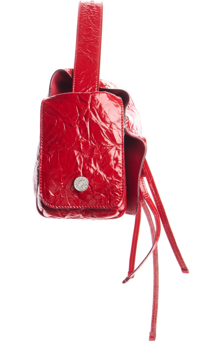 Acne Studios Multipocket Crinkle Patent Leather Top Handle Bag, Alternate, color, Red