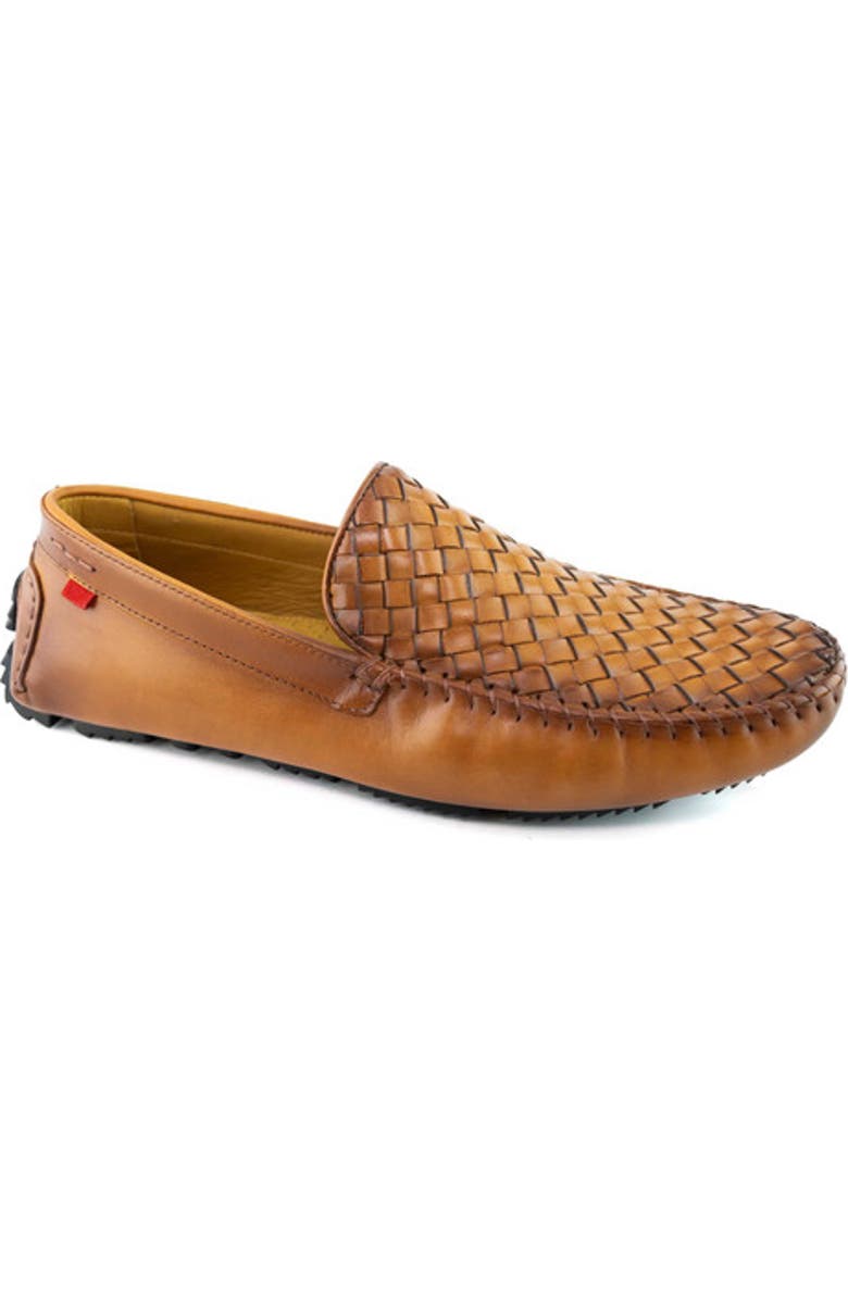 Marc Joseph New York Spring St Leather Venetian Weave Driver Loafer, Main, color, Cognac Basket Napa