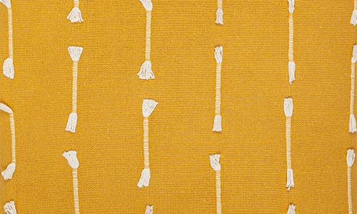 Parkland Collection Fringe Cotton Pillow In Yellow