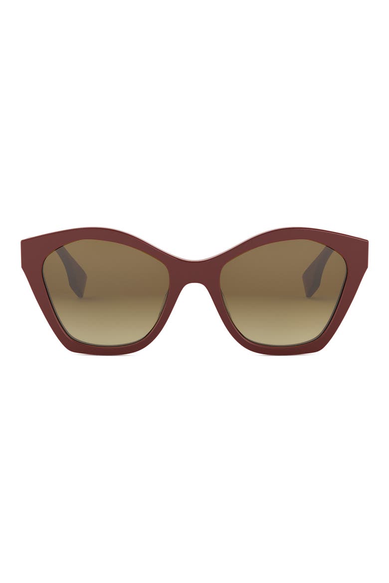 Lettering 52mm Square Sunglasses, Main, color, SHINY RED / GRADIENT BROWN