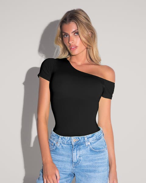 Mega Sculpting One-Shoulder Short Sleeve Top