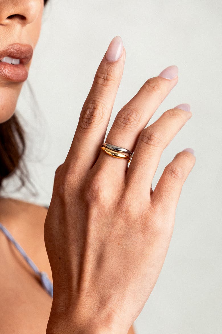 Organic Stacking Ring Set, Alternate, color, 18k Gold Over Sterling Silver