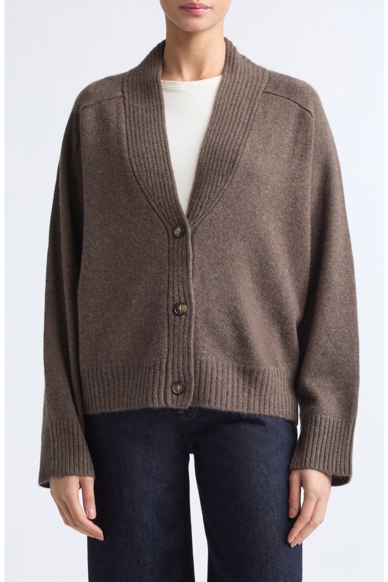 Kaia Cashmere V-neck Cardigan, Main, color, COFFEE