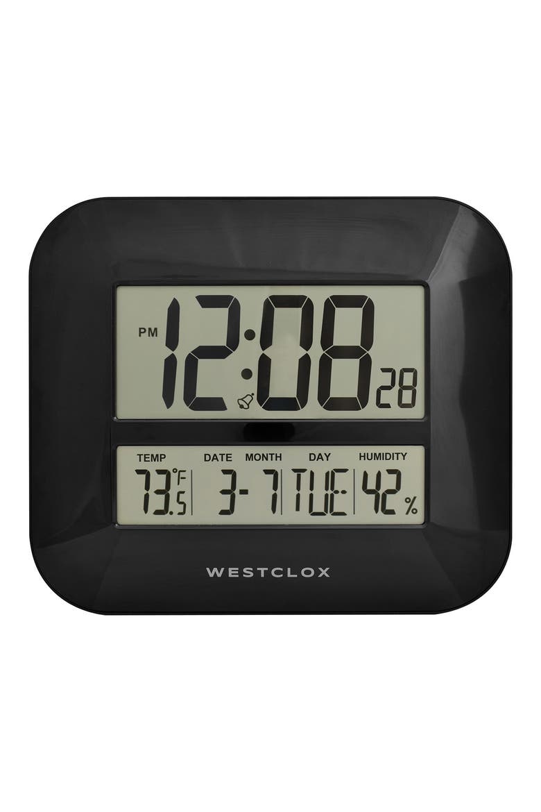 11.5-Inch Quartz Digital Wall Clock, Main, color, BLACK