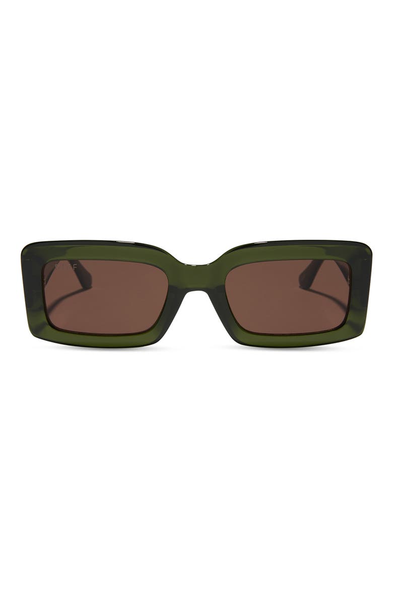 Katie 52mm Gradient Rectangle Sunglasses, Main, color, MILKY OLIVE