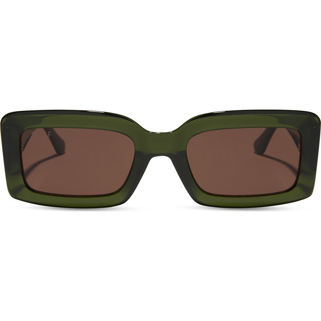 Diff Katie 52mm Gradient Rectangle Sunglasses In Milky Olive