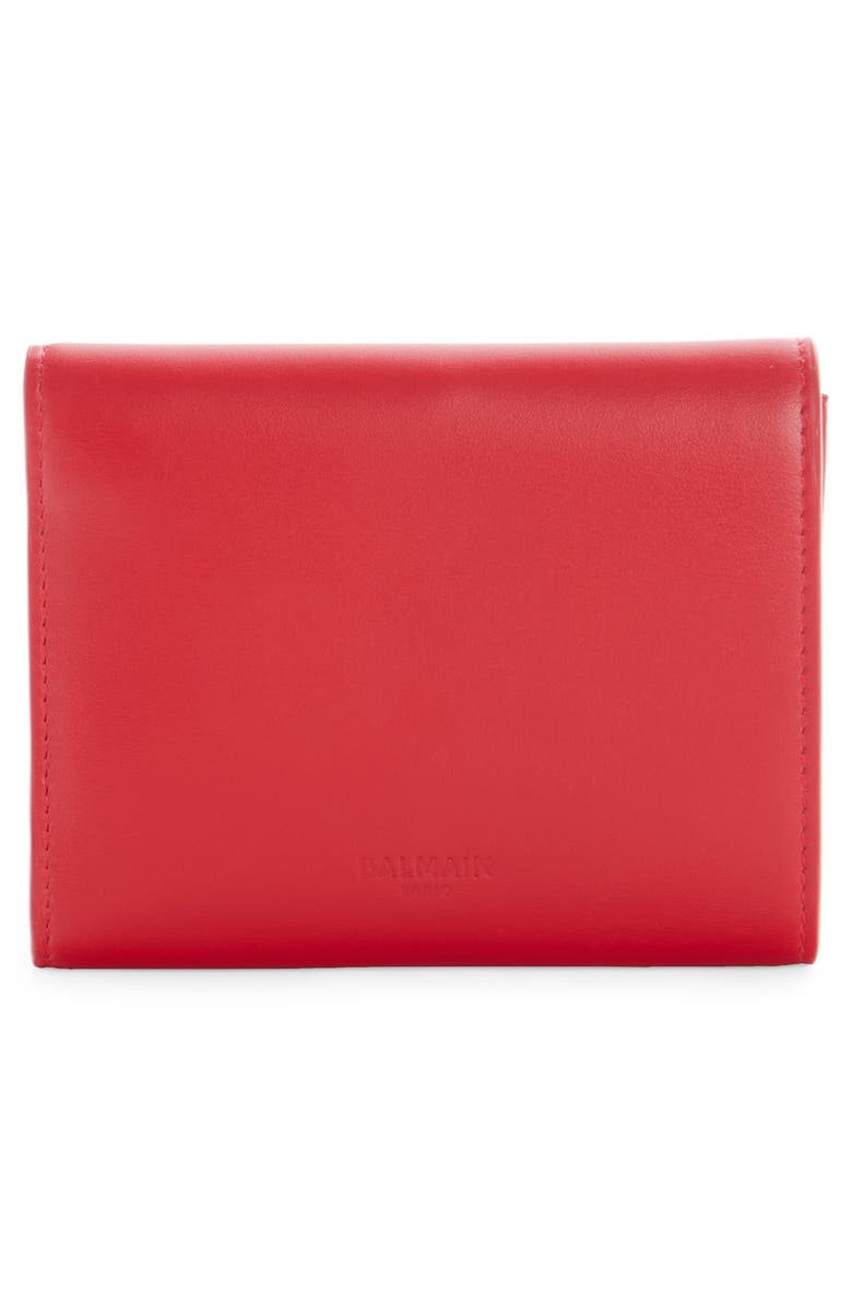 Balmain B-Buzz Leather Trifold Wallet, Alternate, color,
