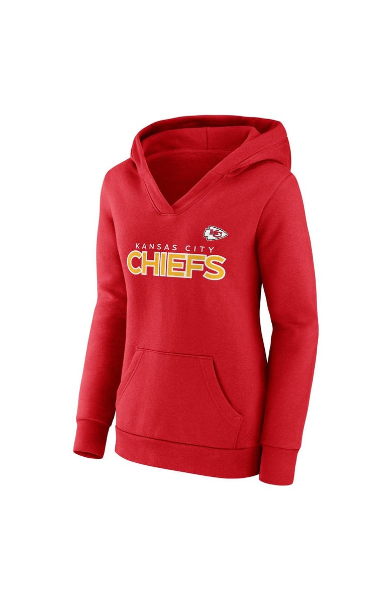 FANATICS Women's Fanatics Branded Red Kansas City Chiefs Iconic Cotton Fleece Checklist Pullover Hoodie, Alternate, color, Red